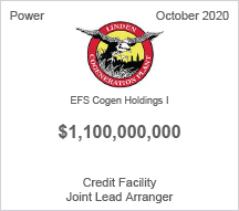 EFS Cogen Holdings I - $1.1 billion Credit Facility - Joint Lead Arranger