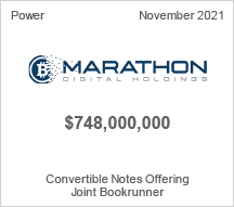 Marathon - $748 million Common Stock Offering - Joint Bookrunner