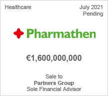 Pharmathen - €1.6 billion - Sale to Partners Group. - Sole Financial Advisor