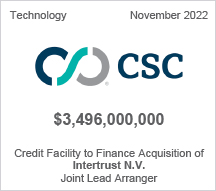 CSC - $3.496 billion - Credit Facility to Finance Acquisition of Intertrust N.V. - Joint Lead Arranger