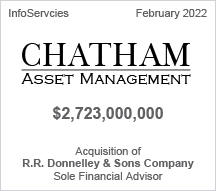Chatham Asset Management - $2.723 billion Acquisition of R.R. Donnelley & Sons Company - Sole Financial Advisor