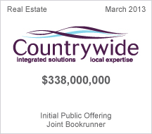 Countrywide $338 million Initial Public Offering