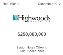 Highwoods Properties $250 million Senior Notes Offering