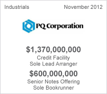 PQ Corporation $1.3 billion Credit Facility - $6 million Senior Notes Offering