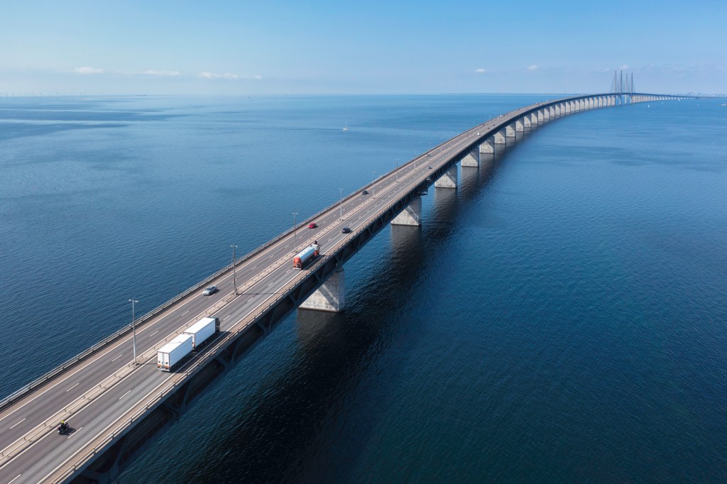 4-lane bridge spanning a wide body of water